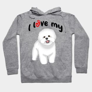 I Love My Bichon Frise Dog Hoodie